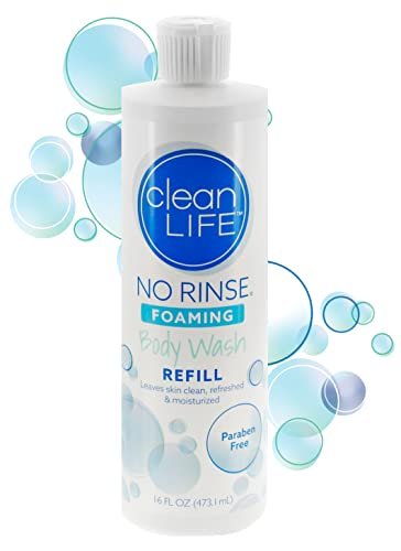 No-Rinse Foaming Body Wash – 16 fl oz Refill, Waterless & Rinse-Free Cleanser for Elderly, Adults, Camping Avelisse
