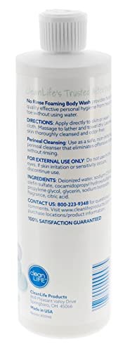 No-Rinse Foaming Body Wash – 16 fl oz Refill, Waterless & Rinse-Free Cleanser for Elderly, Adults, Camping Avelisse