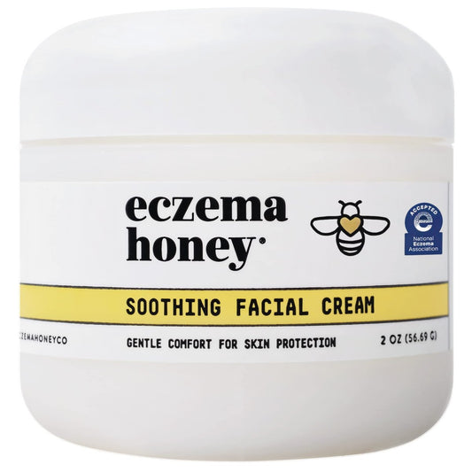 ECZEMA HONEY Soothing Facial Cream – Eczema Lotion for Face, Eyelids, Lips & More – Natural Dry Skin Repair (2 Oz)