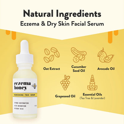 ECZEMA HONEY Nourishing Face Serum - Daily Hydrating Serum for Eczema, Dry & Sensitive Skin (1 Oz) Avelisse