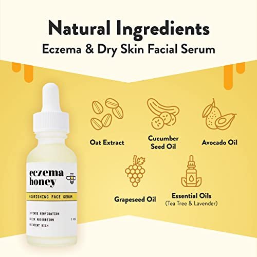 ECZEMA HONEY Nourishing Face Serum - Daily Hydrating Serum for Eczema, Dry & Sensitive Skin (1 Oz) Avelisse