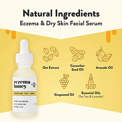 ECZEMA HONEY Nourishing Face Serum - Daily Hydrating Serum for Eczema, Dry & Sensitive Skin (1 Oz) Avelisse