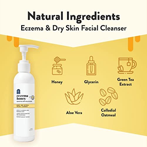 ECZEMA HONEY Oatmeal Facial Cleanser - Natural Eczema Face Wash for Dry, Itchy, Sensitive Skin - Gentle Daily Cleanser Prevents Breakouts (6 Oz) - görsel 4