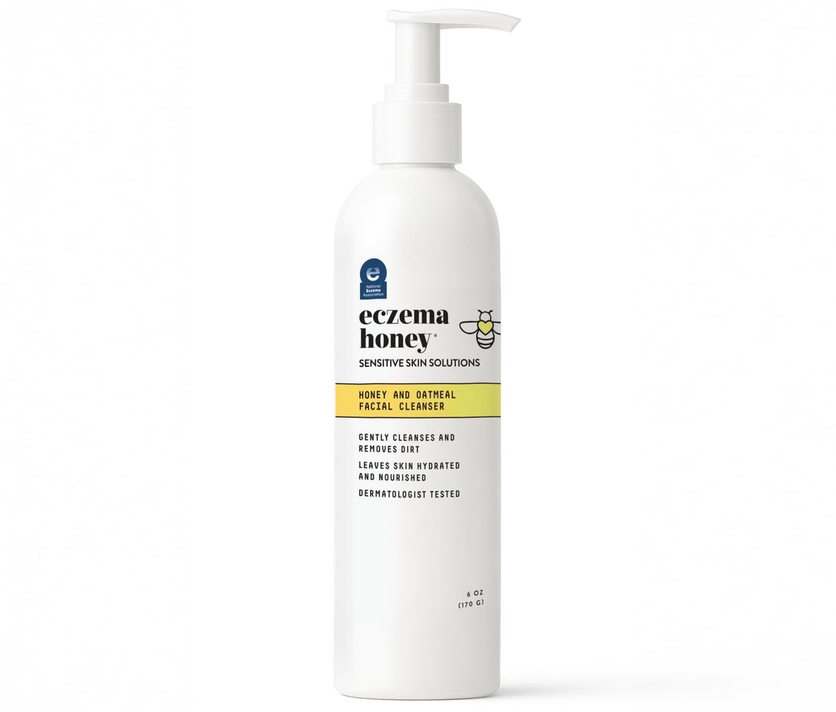 ECZEMA HONEY Oatmeal Facial Cleanser - Natural Eczema Face Wash for Dry, Itchy, Sensitive Skin - Gentle Daily Cleanser Prevents Breakouts (6 Oz) - görsel 1