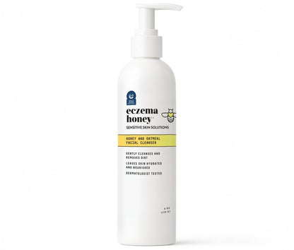 ECZEMA HONEY Oatmeal Facial Cleanser - Natural Eczema Face Wash for Dry, Itchy, Sensitive Skin - Gentle Daily Cleanser Prevents Breakouts (6 Oz)