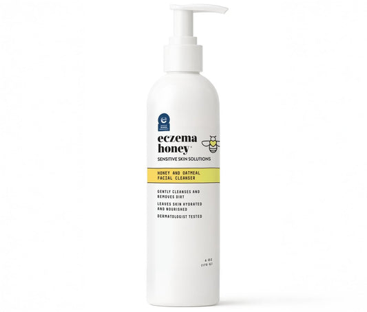 ECZEMA HONEY Oatmeal Facial Cleanser - Natural Eczema Face Wash for Dry, Itchy, Sensitive Skin - Gentle Daily Cleanser Prevents Breakouts (6 Oz)