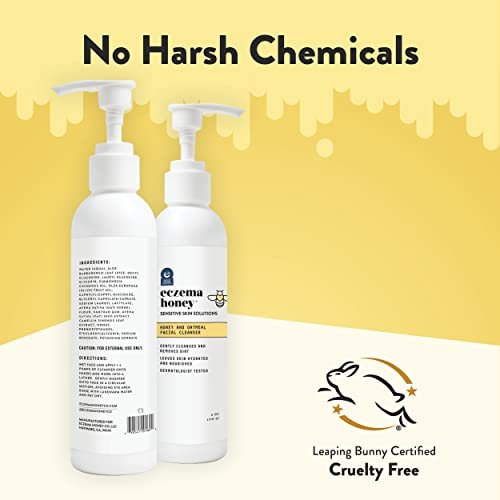 ECZEMA HONEY Oatmeal Facial Cleanser - Natural Eczema Face Wash for Dry, Itchy, Sensitive Skin - Gentle Daily Cleanser Prevents Breakouts (6 Oz) - görsel 10