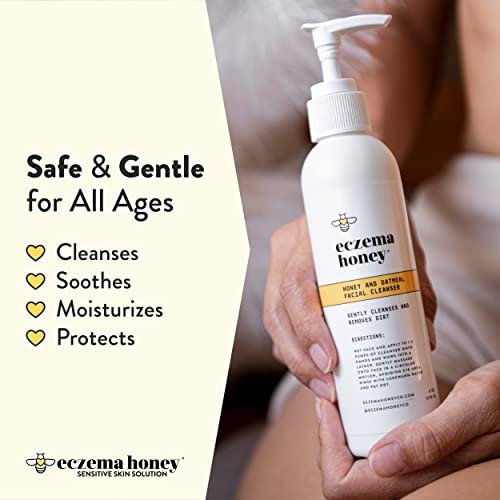 ECZEMA HONEY Oatmeal Facial Cleanser - Natural Eczema Face Wash for Dry, Itchy, Sensitive Skin - Gentle Daily Cleanser Prevents Breakouts (6 Oz) - görsel 6