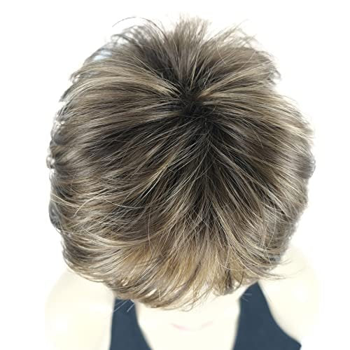 Lydell Short Layered Shaggy Wavy Full Synthetic Wig - RM73 Brown Mix | Lightweight & Natural Look - görsel 14