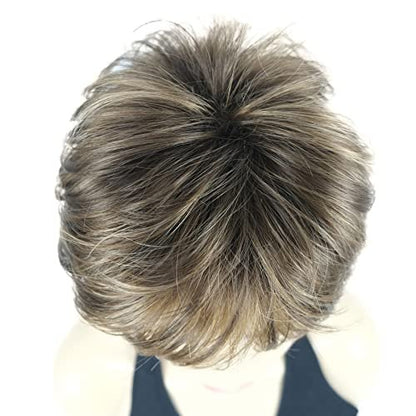 Lydell Short Layered Shaggy Wavy Full Synthetic Wig - RM73 Brown Mix | Lightweight & Natural Look