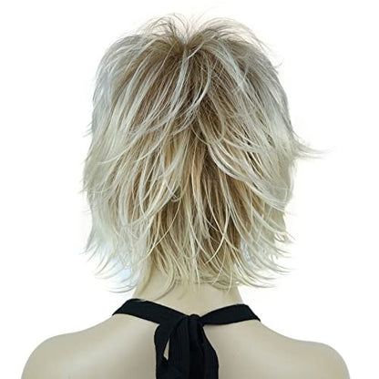Lydell Short Layered Shaggy Wavy Full Synthetic Wig - R27-613 Blonde Mix