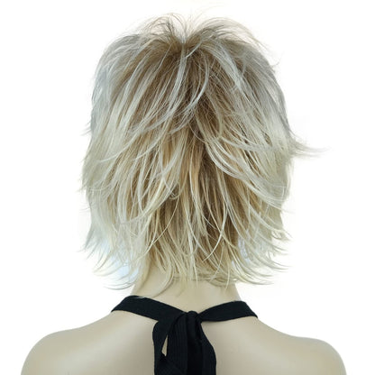 Lydell Short Layered Shaggy Wavy Full Synthetic Wig - R27-613 Blonde Mix