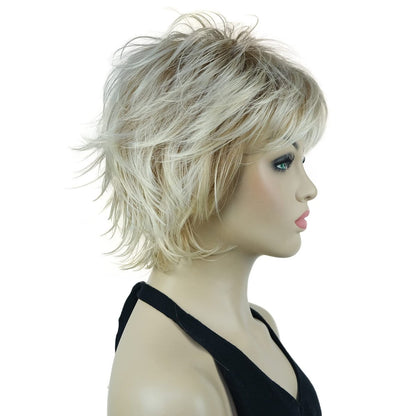 Lydell Short Layered Shaggy Wavy Full Synthetic Wig - R27-613 Blonde Mix