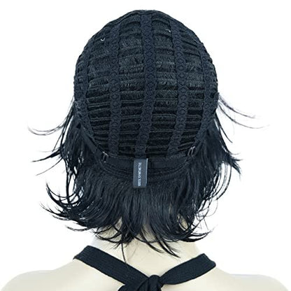 Lydell Short Layered Shaggy Wavy Full Synthetic Wig – 1 Black, High Temperature Fiber
