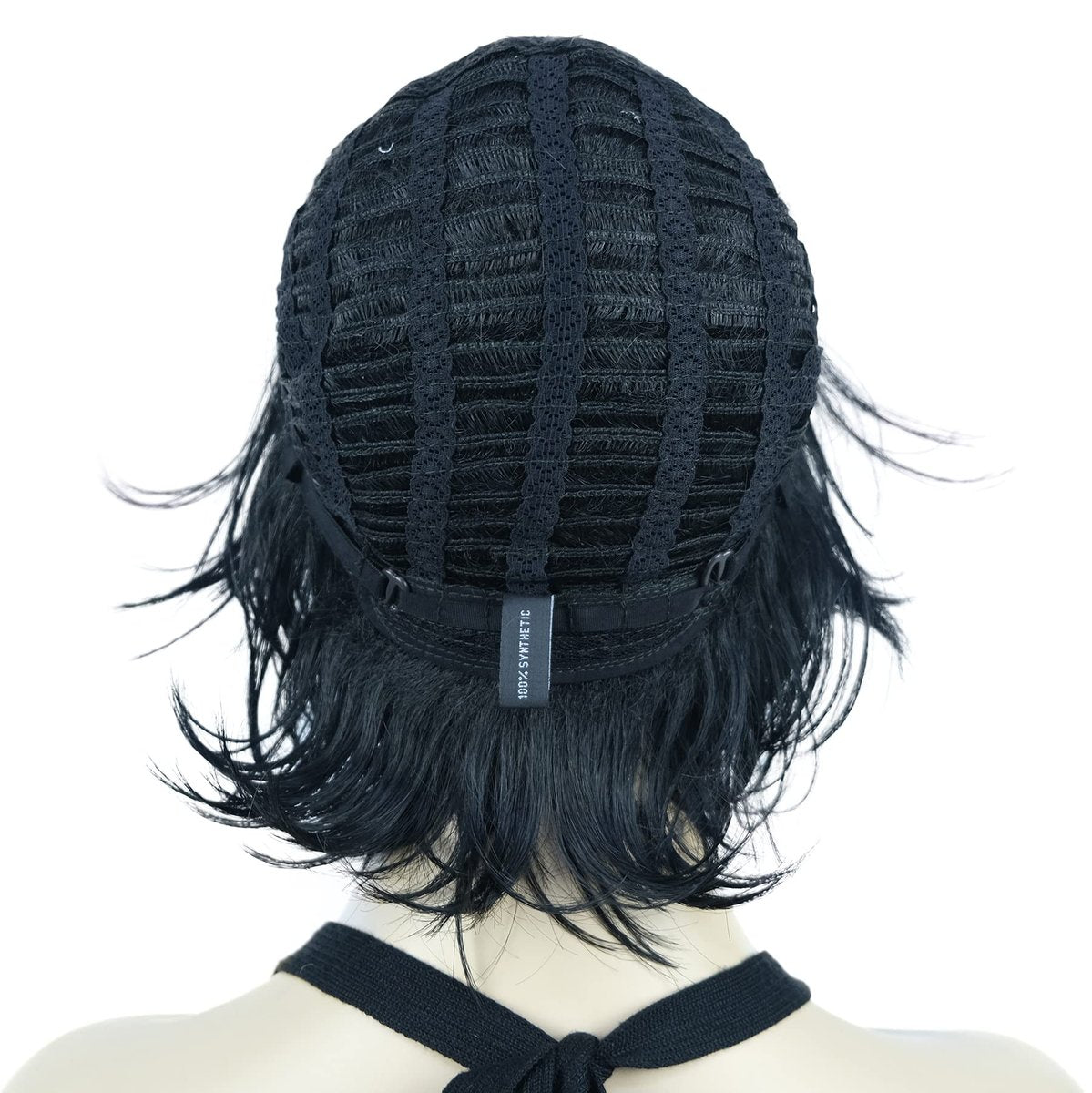 Lydell Short Layered Shaggy Wavy Full Synthetic Wig – 1 Black, High Temperature Fiber - görsel 17