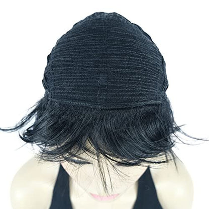 Lydell Short Layered Shaggy Wavy Full Synthetic Wig – 1 Black, High Temperature Fiber