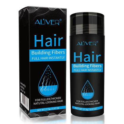 ELAIMEI Black Hair Fibers for Thinning Hair - Natural Unscented Powder for Men & Women (Black, 0.97 oz)