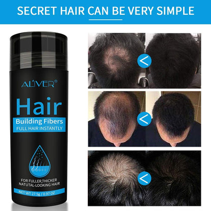 ELAIMEI Black Hair Fibers for Thinning Hair - Natural Unscented Powder for Men & Women (Black, 0.97 oz)
