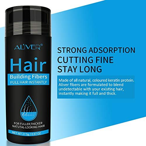 ELAIMEI Black Hair Fibers for Thinning Hair - Natural Unscented Powder for Men & Women (Black, 0.97 oz) - görsel 17