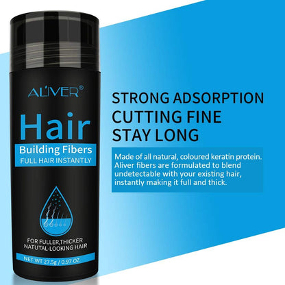 ELAIMEI Black Hair Fibers for Thinning Hair - Natural Unscented Powder for Men & Women (Black, 0.97 oz)