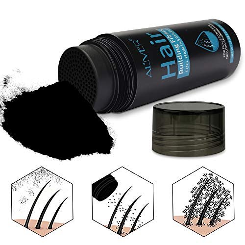 ELAIMEI Black Hair Fibers for Thinning Hair - Natural Unscented Powder for Men & Women (Black, 0.97 oz) - görsel 3