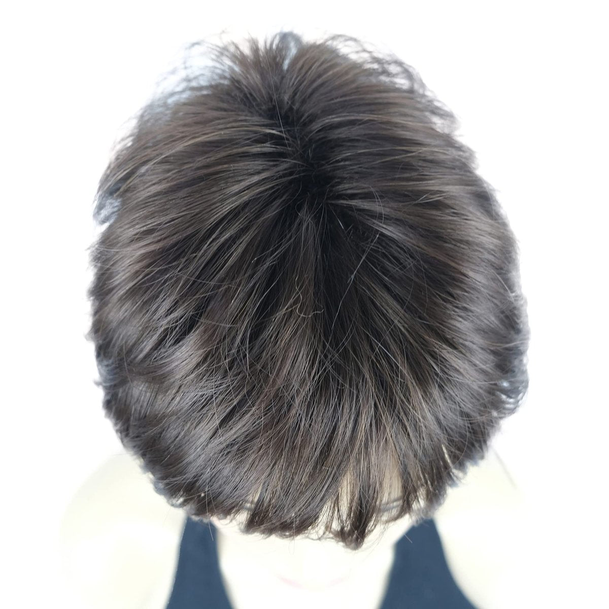Lydell Short Layered Shaggy Wavy Full Synthetic Wig - Chestnut Brown - görsel 13