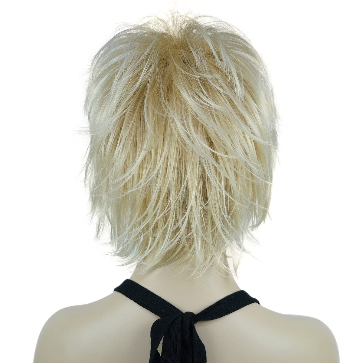 Lydell Short Layered Shaggy Wavy Full Synthetic Wig - 24BT613 Blonde Mix - görsel 11