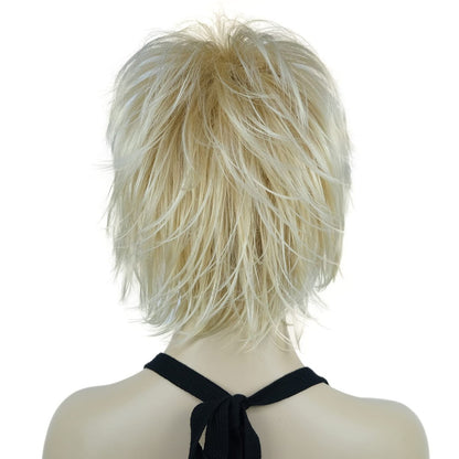 Lydell Short Layered Shaggy Wavy Full Synthetic Wig - 24BT613 Blonde Mix