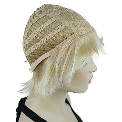 Lydell Short Layered Shaggy Wavy Full Synthetic Wig - 24BT613 Blonde Mix