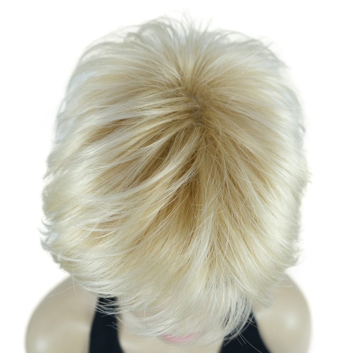 Lydell Short Layered Shaggy Wavy Full Synthetic Wig - 24BT613 Blonde Mix - görsel 13