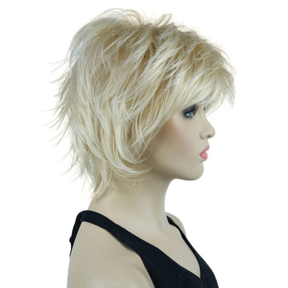 Lydell Short Layered Shaggy Wavy Full Synthetic Wig - 24BT613 Blonde Mix