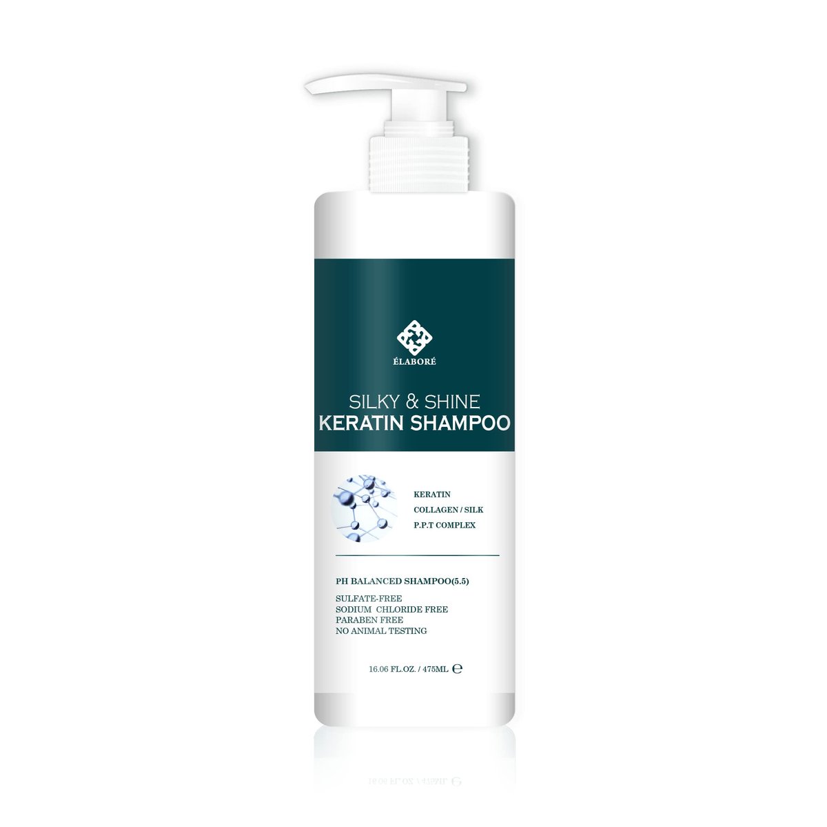 Elabore Silky & Shine Keratin Shampoo, 16.06 fl oz (475 ml) - Smoothing & Frizz Control - görsel 1