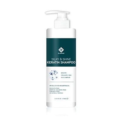 Elabore Silky & Shine Keratin Shampoo, 16.06 fl oz (475 ml) - Smoothing & Frizz Control