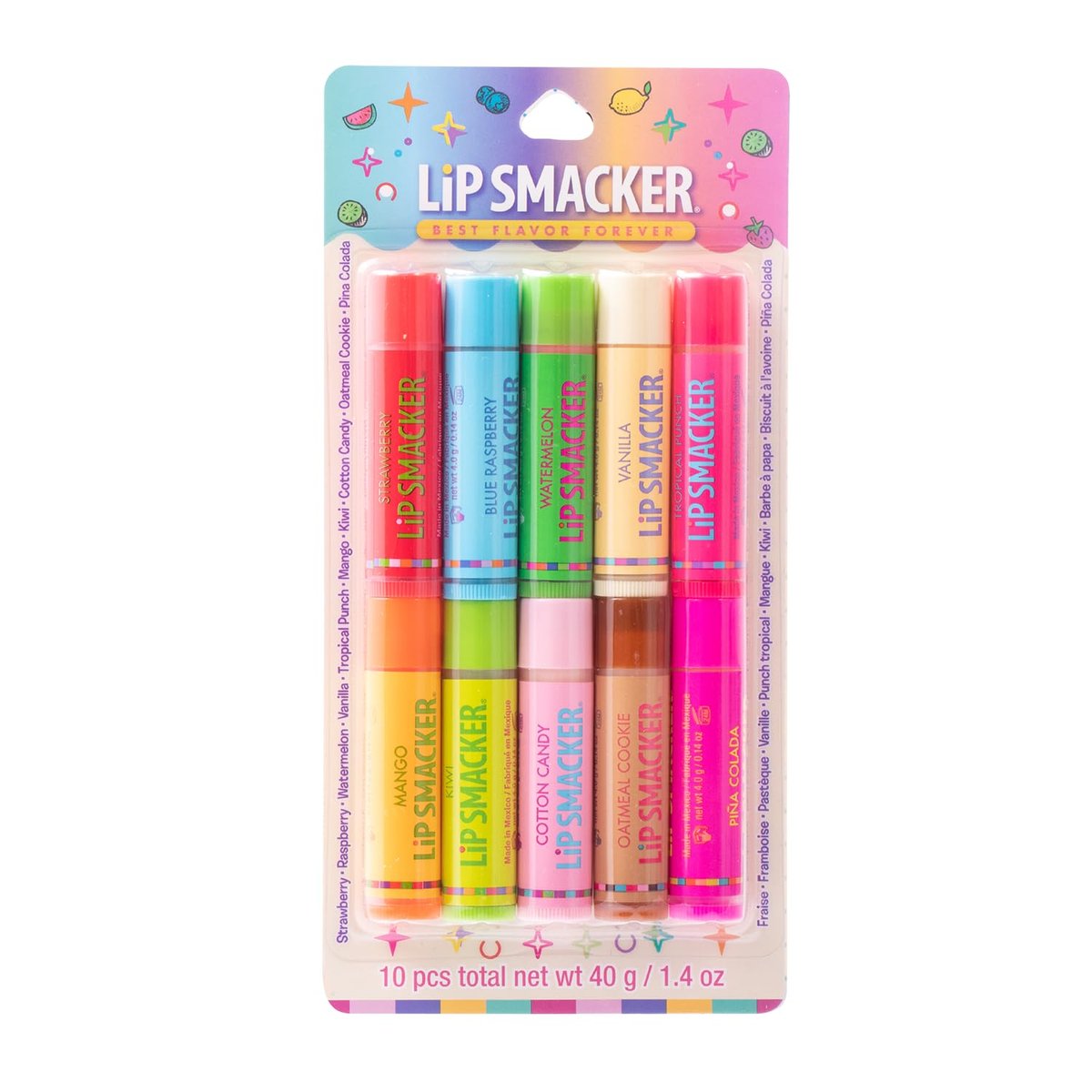 Lip Smacker Original & Best Party Pack - 10 Moisturizing Lip Balms, Classic Flavors, Hydrating & Protecting - Cruelty-Free - Oatmeal Cookie - görsel 1