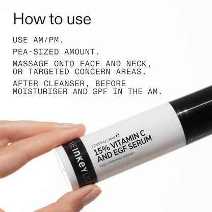 The INKEY List 15% Vitamin C and EGF Serum – 1 Fl Oz, Reduces Hyperpigmentation, Rejuvenating Serum for All Skin Types, Vegan