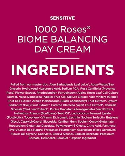 Andalou Naturals 1000 Roses Skin Biome Balancing Day Cream - Lightweight Face Moisturizer with Alpine Rose Stem Cells & Postbiotics for Sensitive Skin, 1.7 oz Avelisse