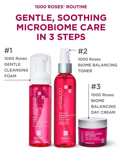 Andalou Naturals 1000 Roses Skin Biome Balancing Day Cream - Lightweight Face Moisturizer with Alpine Rose Stem Cells & Postbiotics for Sensitive Skin, 1.7 oz Avelisse