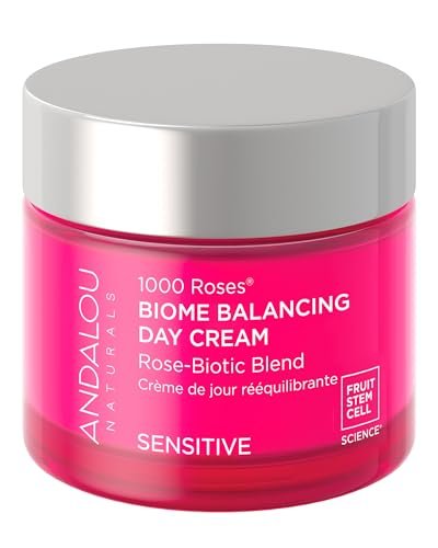 Andalou Naturals 1000 Roses Skin Biome Balancing Day Cream - Lightweight Face Moisturizer with Alpine Rose Stem Cells & Postbiotics for Sensitive Skin, 1.7 oz Avelisse