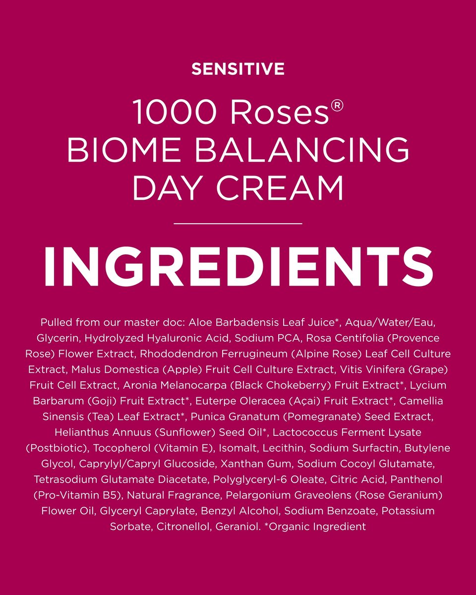 Andalou Naturals 1000 Roses Skin Biome Balancing Day Cream - Lightweight Face Moisturizer with Alpine Rose Stem Cells & Postbiotics for Sensitive Skin, 1.7 oz Avelisse