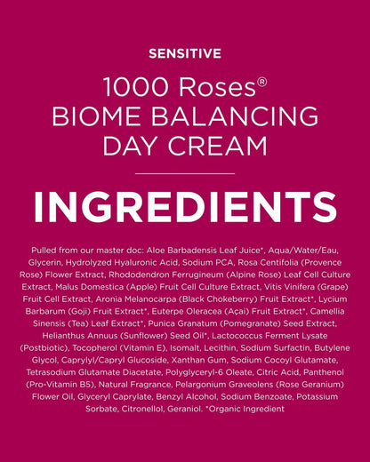 Andalou Naturals 1000 Roses Skin Biome Balancing Day Cream - Lightweight Face Moisturizer with Alpine Rose Stem Cells & Postbiotics for Sensitive Skin, 1.7 oz Avelisse