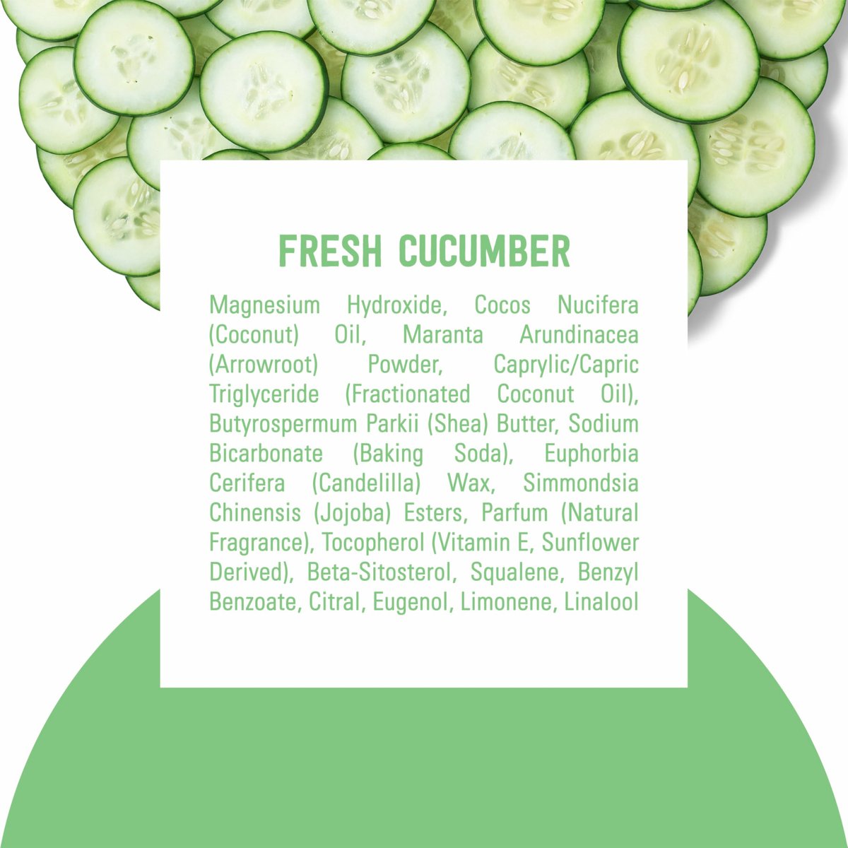 Schmidt's Aluminum-Free Vegan Deodorant Fresh Cucumber - Natural 24 Hour Odor Protection for Women and Men, 2.65 oz Avelisse