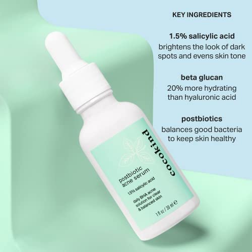 Cocokind Postbiotic Acne Serum with Salicylic Acid - BHA Liquid Exfoliant for Acne-Prone Skin, Brightening & Hydrating Face Serum, 1 Fl Oz - görsel 6