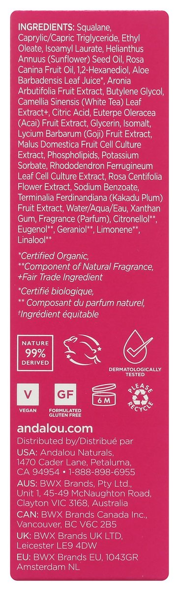 Andalou Naturals 1000 ROSES Soothing Squalane Oil - 1 Fl Oz Avelisse