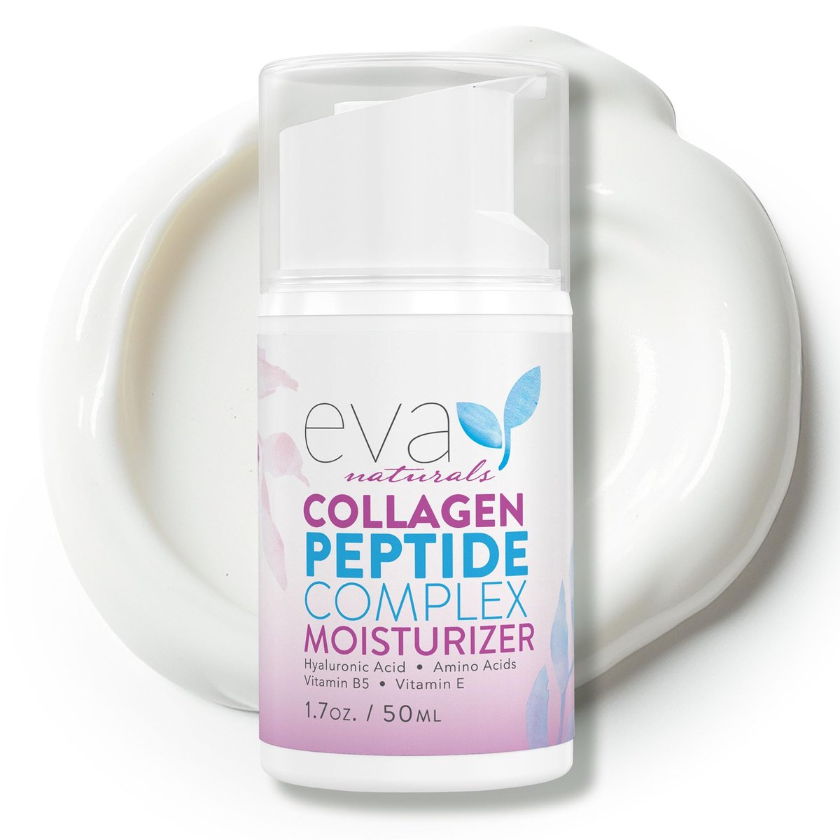 Eva Naturals Collagen Peptide Complex Moisturizer – Face Cream with Multi-Peptides, Hyaluronic Acid, Amino Acids, Vitamin B5 and E – Rich Night Lotion for Youthful Glow and Fine Line Care – 1.7 Fl Oz Avelisse