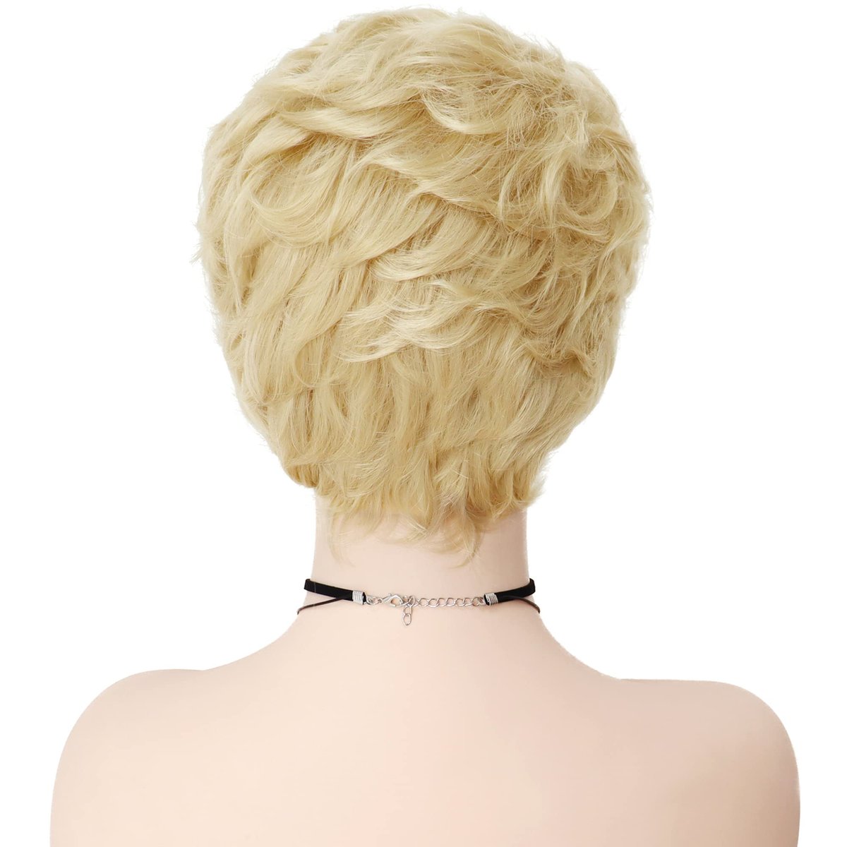 GNIMEGIL Short Curly Wig for Elderly Women - Light Blonde Synthetic Hair Wig Avelisse