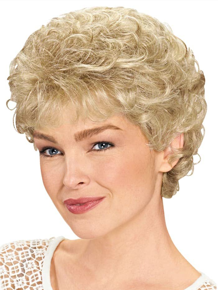 GNIMEGIL Short Curly Wig for Elderly Women - Light Blonde Synthetic Hair Wig Avelisse