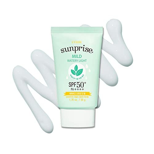 ETUDE Sunprise Mild Weightless Watery Light Texture SPF50+ PA+++ 1.7 fl. Oz (50ml) - Light Moisturizing Sunblock for Sensitive Skin | Korean Skin Care Avelisse