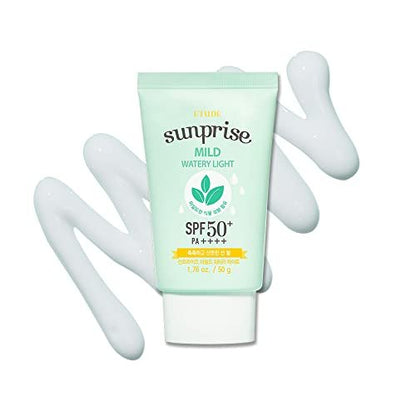 ETUDE Sunprise Mild Weightless Watery Light Texture SPF50+ PA+++ 1.7 fl. Oz (50ml) - Light Moisturizing Sunblock for Sensitive Skin | Korean Skin Care Avelisse