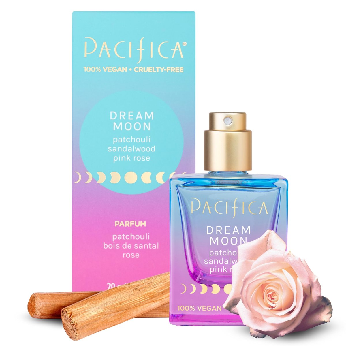 Pacifica Dream Moon Women's Spray Perfume 1 fl oz – Long-Lasting Floral Woody Fragrance for Her - Rose, Patchouli, Sandalwood – 100% Vegan, Cruelty-Free, Phthalate-Free - görsel 1