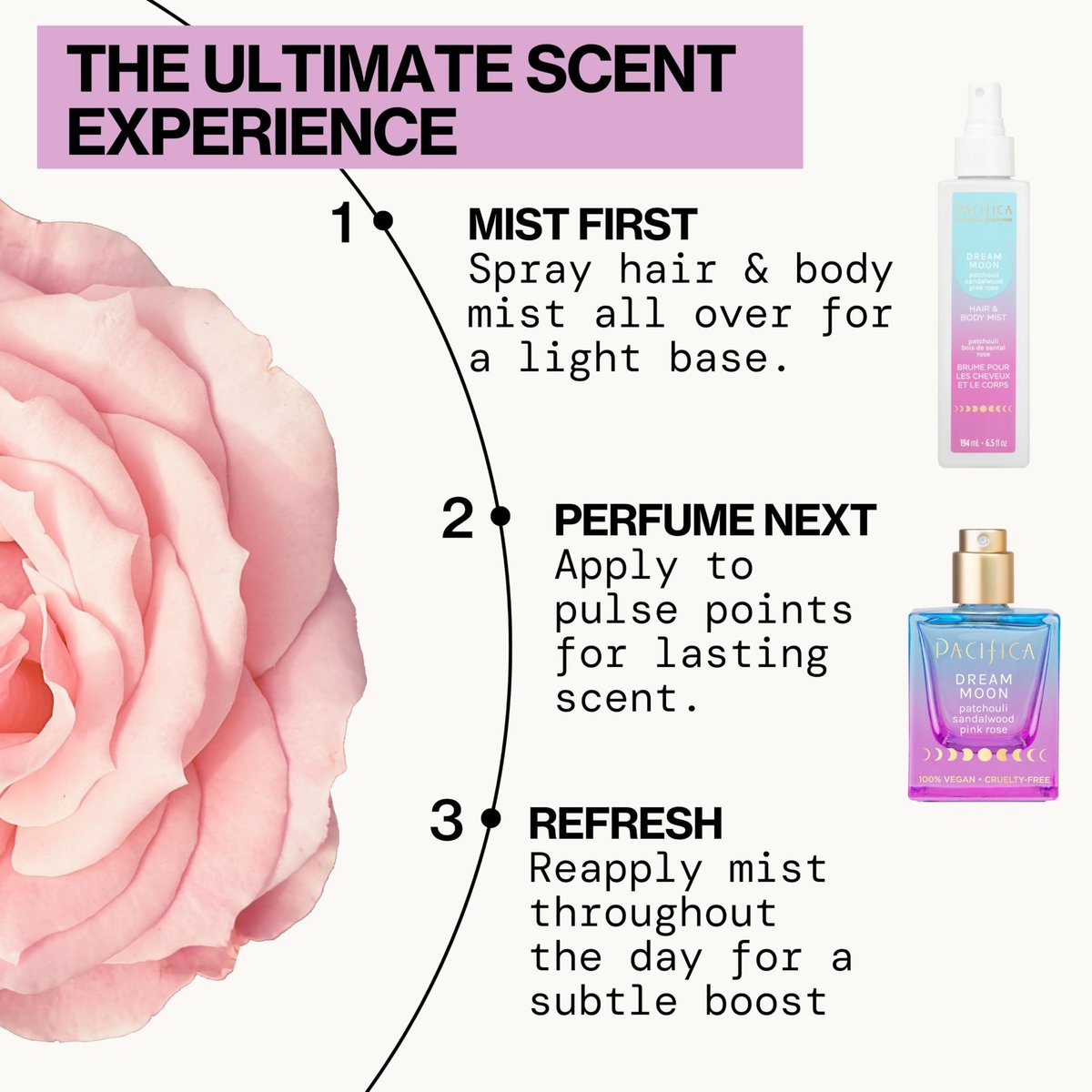 Pacifica Dream Moon Women's Spray Perfume 1 fl oz – Long-Lasting Floral Woody Fragrance for Her - Rose, Patchouli, Sandalwood – 100% Vegan, Cruelty-Free, Phthalate-Free - görsel 11